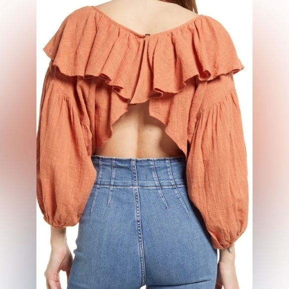 Nwt FREE People Zuri Ruffle Blouse - Picture 3 of 9